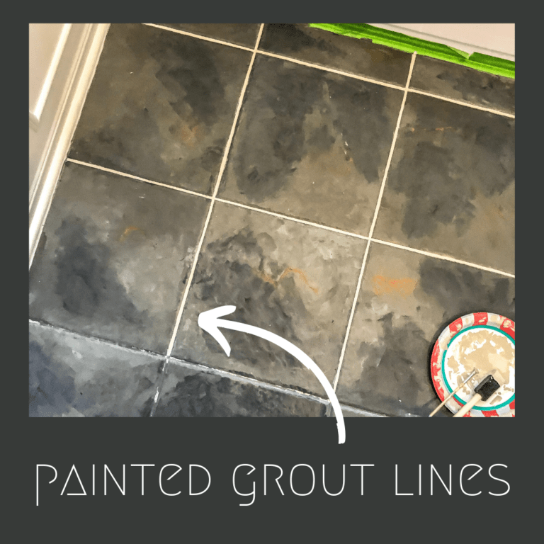 Painted Bathroom Floor Tile The DIY Vibe   Painted Grout Lines 768x768 